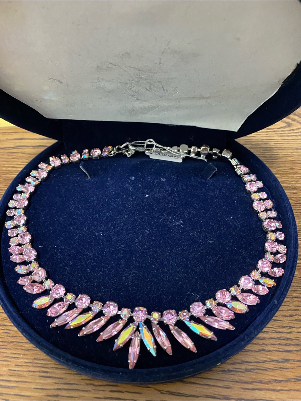 SHERMAN Pink Marquise Crystal Collar Necklace